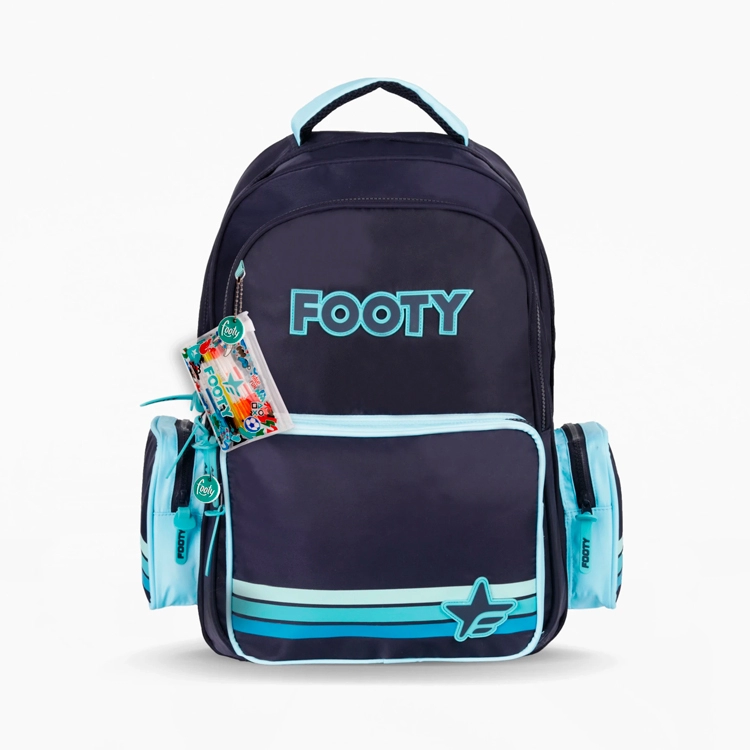 Mochila Escolar Footy 2026 Color Line Azul 18" Art.F26433
